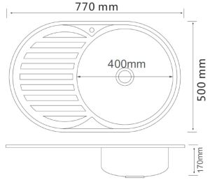 Кухонная мойка РМС MG8-7750OVR нержавеющая сталь