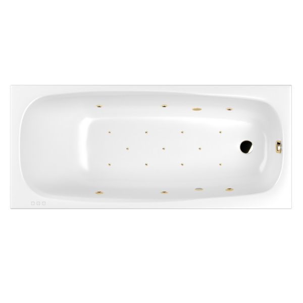 Гидромассажная ванна WHITECROSS Layla Slim 0122.180080.100.RELAX.GL 180x80 см Relax золото