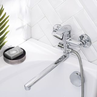 Смеситель для ванны с душем РМС SL86-006 хром Смеситель для ванны с душем РМС SL86-006 хром