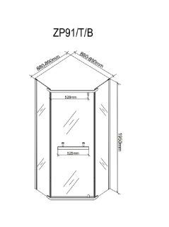 Душевой уголок Ceruttispa CHIKA ZP91T 90x90 см профиль хром стекло прозрачное