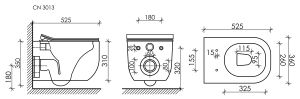 Подвесной унитаз Ceramica Nova Noel CN3013 безободковый белый