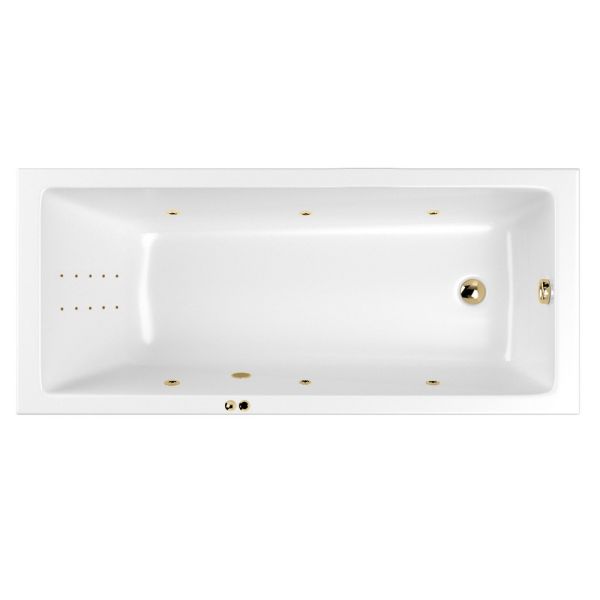 Гидромассажная ванна WHITECROSS Wave Slim 0111.160080.100.LINENANO.GL 160x80 см Line Nano золото