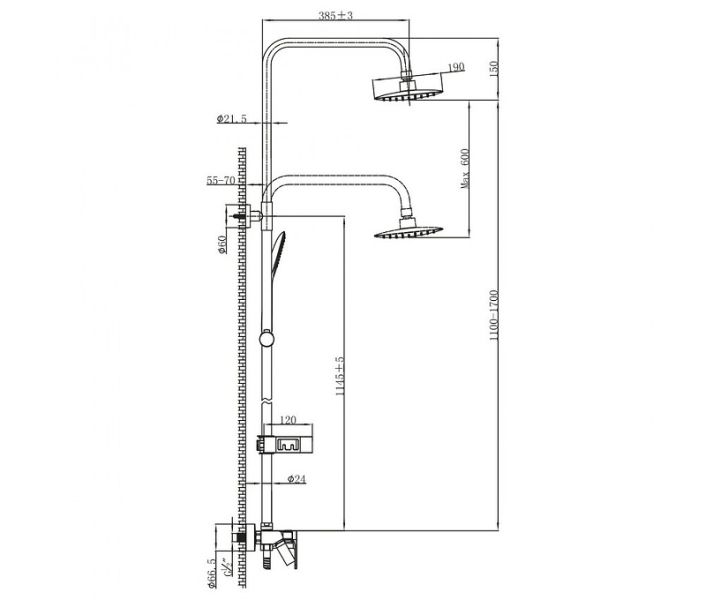 Смеситель для душа Lemark Tropic LM7002BL