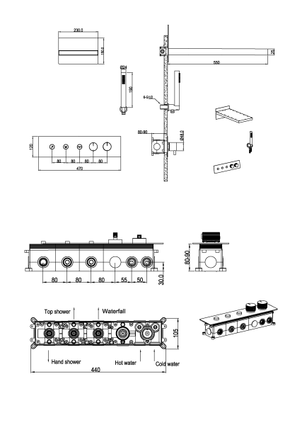 Душевой комплект Boheme Fusion 131-BRB с термостатом брашированная бронза Душевой комплект Boheme Fusion 131-BRB с термостатом брашированная бронза