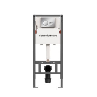 Система инсталляции для унитазов Ceramicanova Баланс (Balance) CN121001CH с кнопкой смыва Круг (Circle) хром