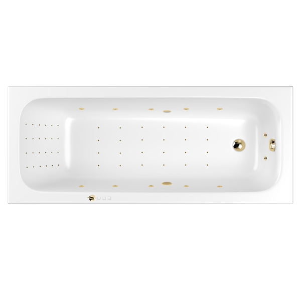 Гидромассажная ванна WHITECROSS Vibe 0105.180075.100.NANO.GL 180x75 см Nano золото
