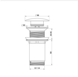 Донный клапан для раковины Wonzon & Woghand WW-88SS09-CR хром Донный клапан для раковины Wonzon & Woghand WW-88SS09-CR хром