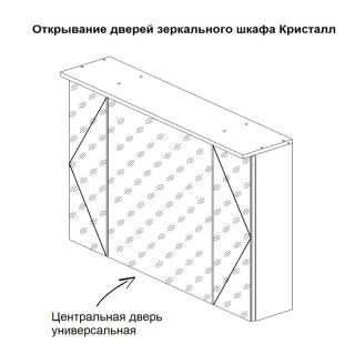 Зеркальный шкаф с подсветкой Бриклаер Кристалл 4627125416002 95 см белый Зеркальный шкаф с подсветкой Бриклаер Кристалл 4627125416002 95 см белый