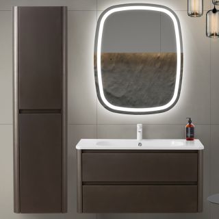 Шкаф-пенал подвесной Cezares Релакс (Relax) RELAX-1500-2A-SO-GM 40 см оружейная сталь