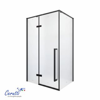 Душевой уголок Ceruttispa C1AF L 120x90 см профиль чёрный стекло матовое