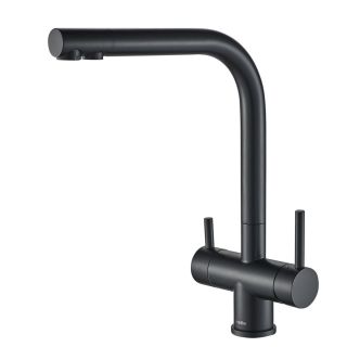 Смеситель для кухни Swedbe Selene Plus K8144ВМ в комплекте с фильтром Аквафор Морион чёрный