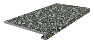 Ступень Kerama Marazzi KM6060G0021RGCF клееная фронтальная Бричиола чёрный матовый обрезной 33x60x0,9