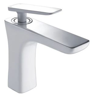 Смеситель для раковины Rose R1601F белый/хром Смеситель для раковины Rose R1601F белый/хром
