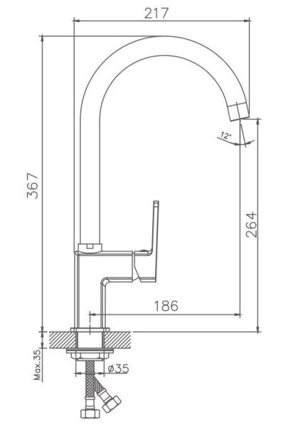 Смеситель для кухни Haiba HB70176 хром