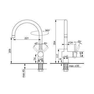 Смеситель для кухни Ulgran U-021-341, ультра-белый