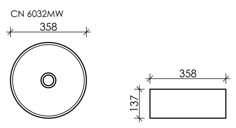 Раковина Ceramica Nova Element CN6032MW 36см белый матовый