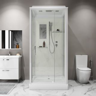 Душевая кабина Niagara Standart ST80/15Q 80x80 см профиль белый стекло прозрачное