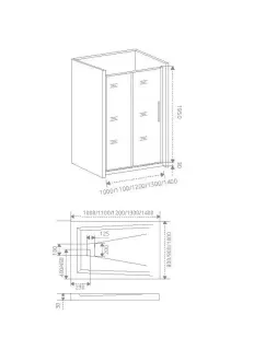 Душевое ограждение Good Door Idea WTW-130-C-CH 130*195 см профиль хром, стекло прозрачное