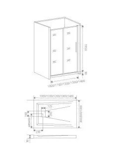 Душевое ограждение Good Door Idea WTW-110-C-B 110*195 см профиль чёрный, стекло прозрачное