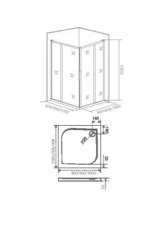 Душевое ограждение Good Door Idea CR-80-C-CH 80*80 профиль хром, стекло прозрачное
