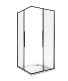 Душевое ограждение Good Door Idea CR-100-C-B 100*100 профиль чёрный, стекло прозрачное
