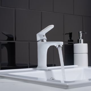 Смеситель для раковины РМС SL123W-001F белый Смеситель для раковины РМС SL123W-001F белый
