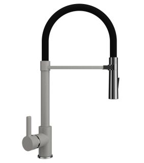 Смеситель для кухни Ulgran Classic U-024-310 с высоким гибким изливом серый Смеситель для кухни Ulgran Classic U-024-310 с высоким гибким изливом серый