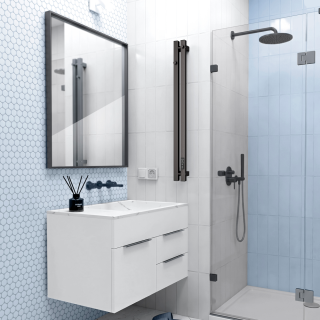 Полотенцесушитель электрический Indigo Стайл 2 ПРО LSPRE90-8GFMRt 8x90 см графит металлик