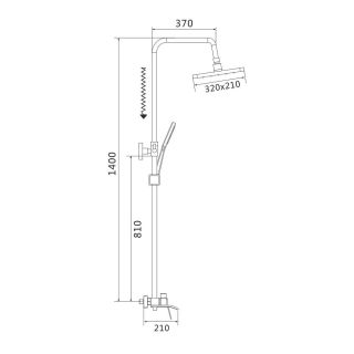 Душевая стойка Shevanik S4136 хром Душевая стойка Shevanik S4136 хром