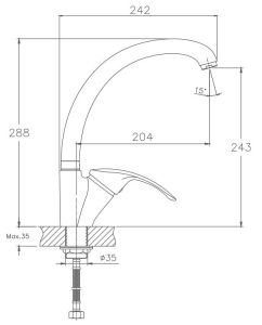 Смеситель для кухни Haiba HB4221-5 сатин