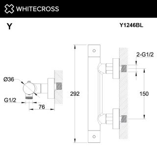 Смеситель термостатический для душа WHITECROSS Y Y1246GLB брашированное золото Смеситель термостатический для душа WHITECROSS Y Y1246GLB брашированное золото