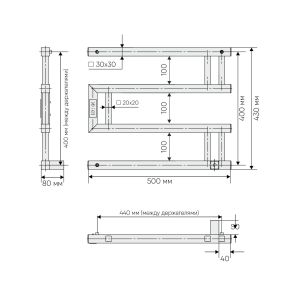 Полотенцесушитель электрический Indigo Muza DGM40-50Rt 40x50 см хром