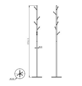 Вешалка для верхней одежды Wonzon & Woghand WW-V4306-GM тёмный графит