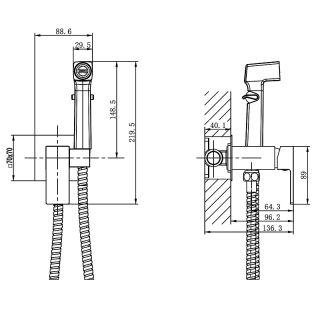 Гигиенический душ со смесителем Azario Graves AZ-KFX03MG золото матовое