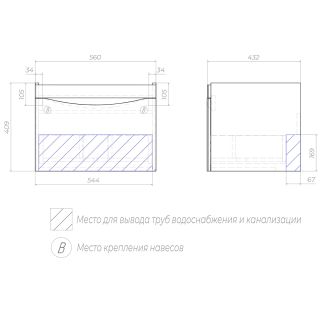 Тумба под раковину подвесная Velvex Vizo tpVIZ.60.1Y-21, 60 см Тумба под раковину подвесная Velvex Vizo tpVIZ.60.1Y-21, 60 см