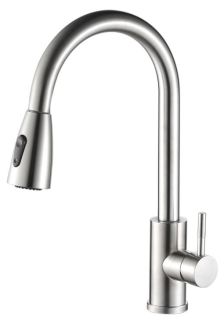 Смеситель для кухни Haiba HB73304-2 с выдвижной лейкой сталь Смеситель для кухни Haiba HB73304-2 с выдвижной лейкой сталь