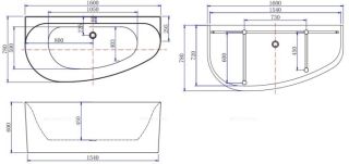 Акриловая ванна Allen Brau Priority 2.31005.21B/AM 160x78 см