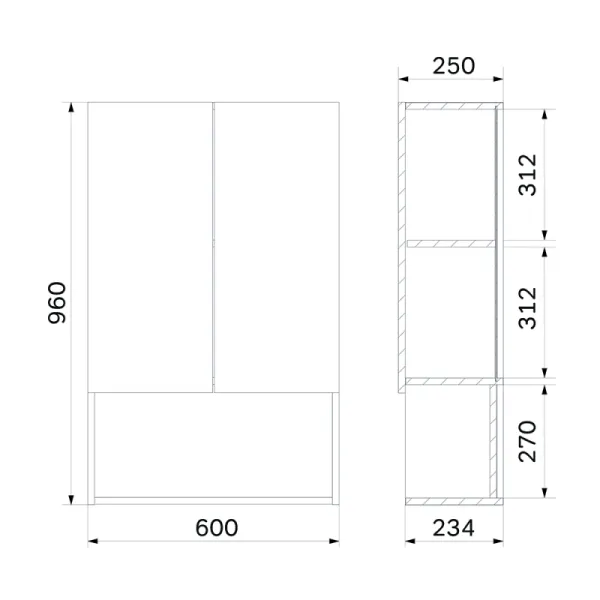 Шкаф подвесной AM.PM X-Joy M85CHX06021WG белый 60 см