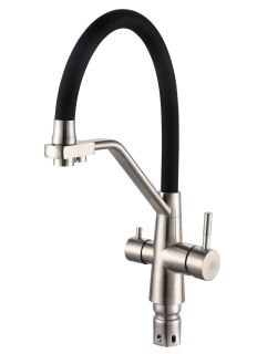 Смеситель для кухни РМС SUS127BL-016F-015 с подключением фильтра нержавеющая сталь Смеситель для кухни РМС SUS127BL-016F-015 с подключением фильтра нержавеющая сталь