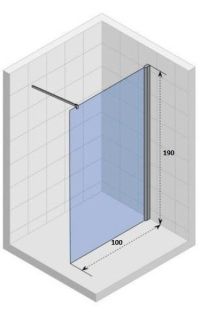 Душевая перегородка Parly Т100 100см хром