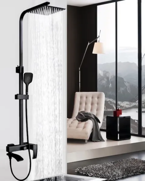 Душевая стойка ALMAes Turia SDI-1808 чёрный матовый