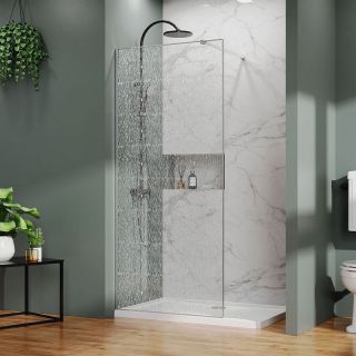 Душевая перегородка Azario Walk-in AZ-275-90-CH-CBR 90 см профиль хром битое стекло