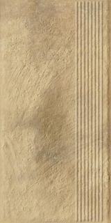 Ступень прямая Ceramika Paradyz Эримайт бежевая структурная 80967, 30x60 (1,44)