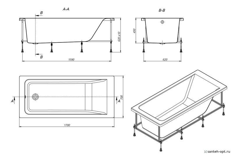 Акриловая ванна Roca Easy 170x70 ZRU9302905