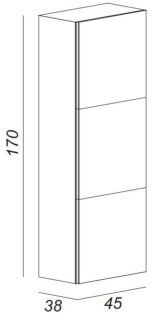 Шкаф-колонна Cezares 45x170 Bianco Lucido Moderno 53106