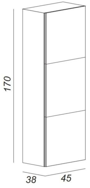 Шкаф-колонна Cezares 45x170 Grigio talpa opaco Moderno 53131