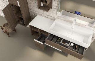 Раковина из искусственного мрамора Cezares 91x11 Bianco Space 50263 Раковина из искусственного мрамора Cezares 91x11 Bianco Space 50263