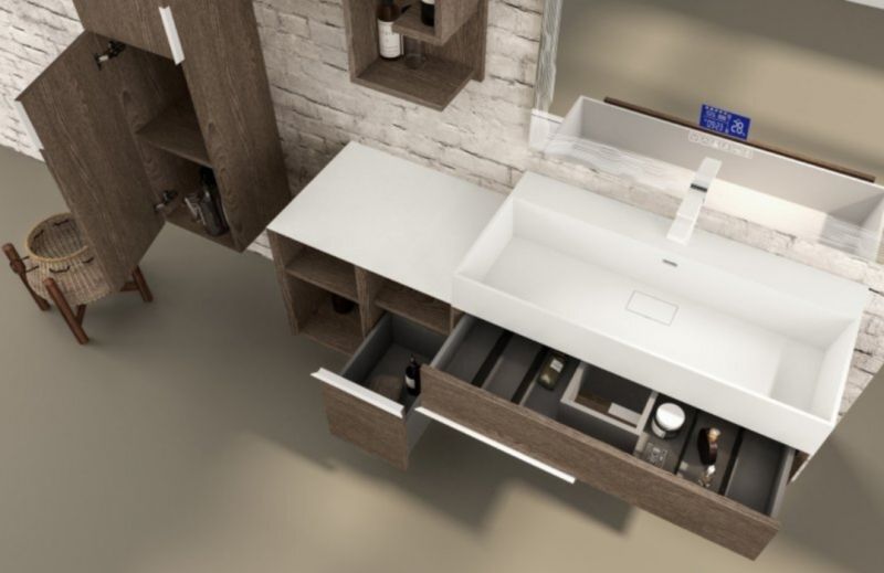 Раковина из искусственного мрамора Cezares 91x11 Bianco Space 50263 Раковина из искусственного мрамора Cezares 91x11 Bianco Space 50263