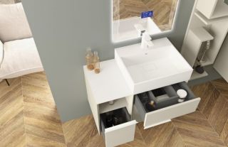Раковина из искусственного мрамора Cezares 51x11 Bianco Space 50262 Раковина из искусственного мрамора Cezares 51x11 Bianco Space 50262