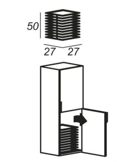 Корзина для белья в подвесную колонну Cezares 27x50 Bianco opaco 40393